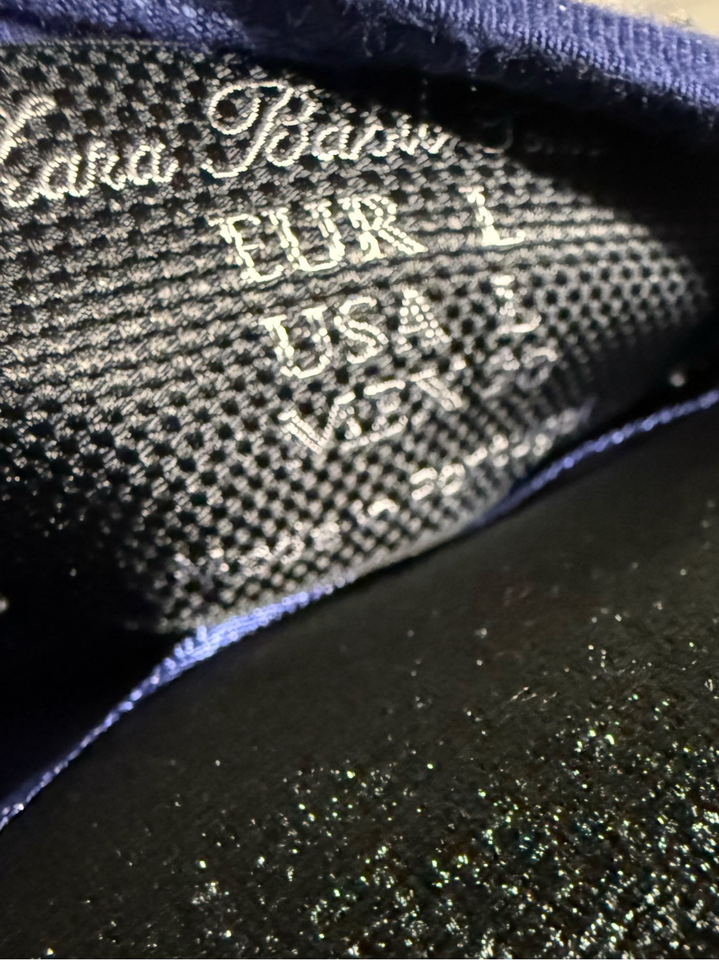 Zara Basic Tour Navy Blue Top With Black Brand Label